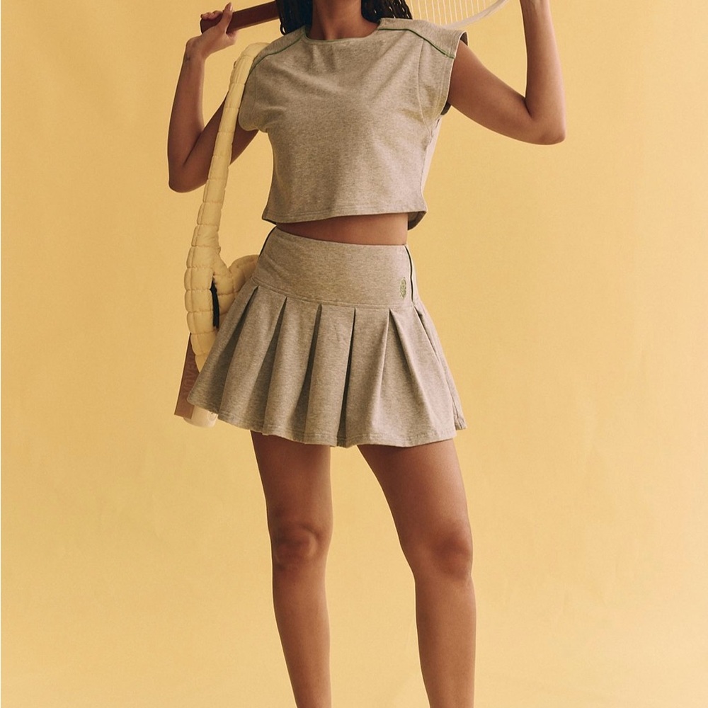 FP Movement by Free People Gray Mini Skirt and top set